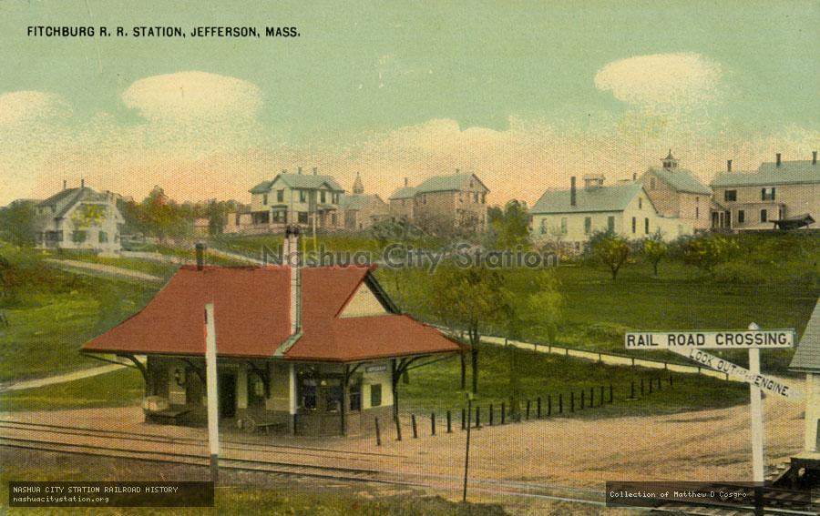 Postcard: Fitchburg Railroad Station, Jefferson, Massachusetts